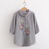 Cartoon Flower Loose Double-Layer Cotton Yarn Long Sleeves Artsy