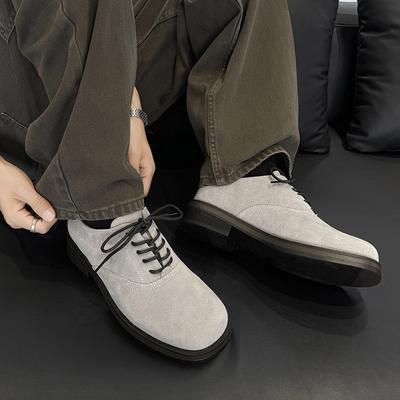 Scarpe Derby da Uomo Autunnali Punta Rotonda Suola Platform Comode Traspiranti Stile Britannico Casual Abbigliamento da Lavoro Antiscivolo Scarpe in Pelle