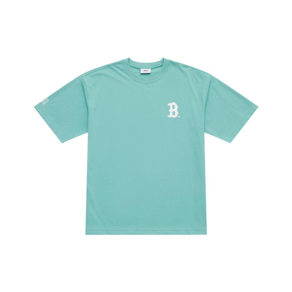 MLB Boston Red Sox Basic Collection SS25 T Shirt Unisex Heather Gray Mint Green 3ATSB0753-43MTM