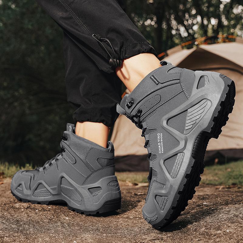 2024 Autumn New Men's Tooling Outdoor Peak Climbing Mountaineering Boots Thick-soled High-top Martin Boots Outdoor Trendy Men's Boots