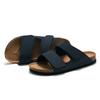 2026 New Cork Slippers Tide Students Drag Double Belt Men  Beach Shoes Sanded Skin KWN-2221