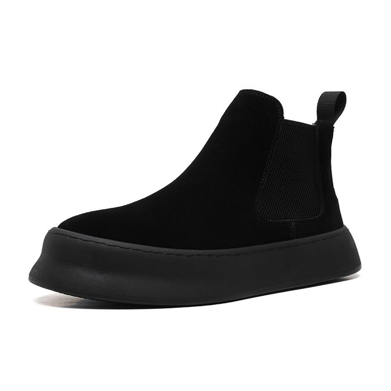 

Модные мужские ботинки на толстой подошве. Ретро-стиль дизайна. Для отдыха на свежем воздухе, для вечеринок, для повседневного офиса. Коричневый цвет. Увеличивающие рост мужские ботинки. 43 чёрный