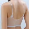 Sujetador acolchado de seda de hielo ultrafino, ropa interior sin costuras, sección delgada para mujer, tirantes hermosos, chalecos en la espalda, sujetador para dormir pequeño con pecho grande