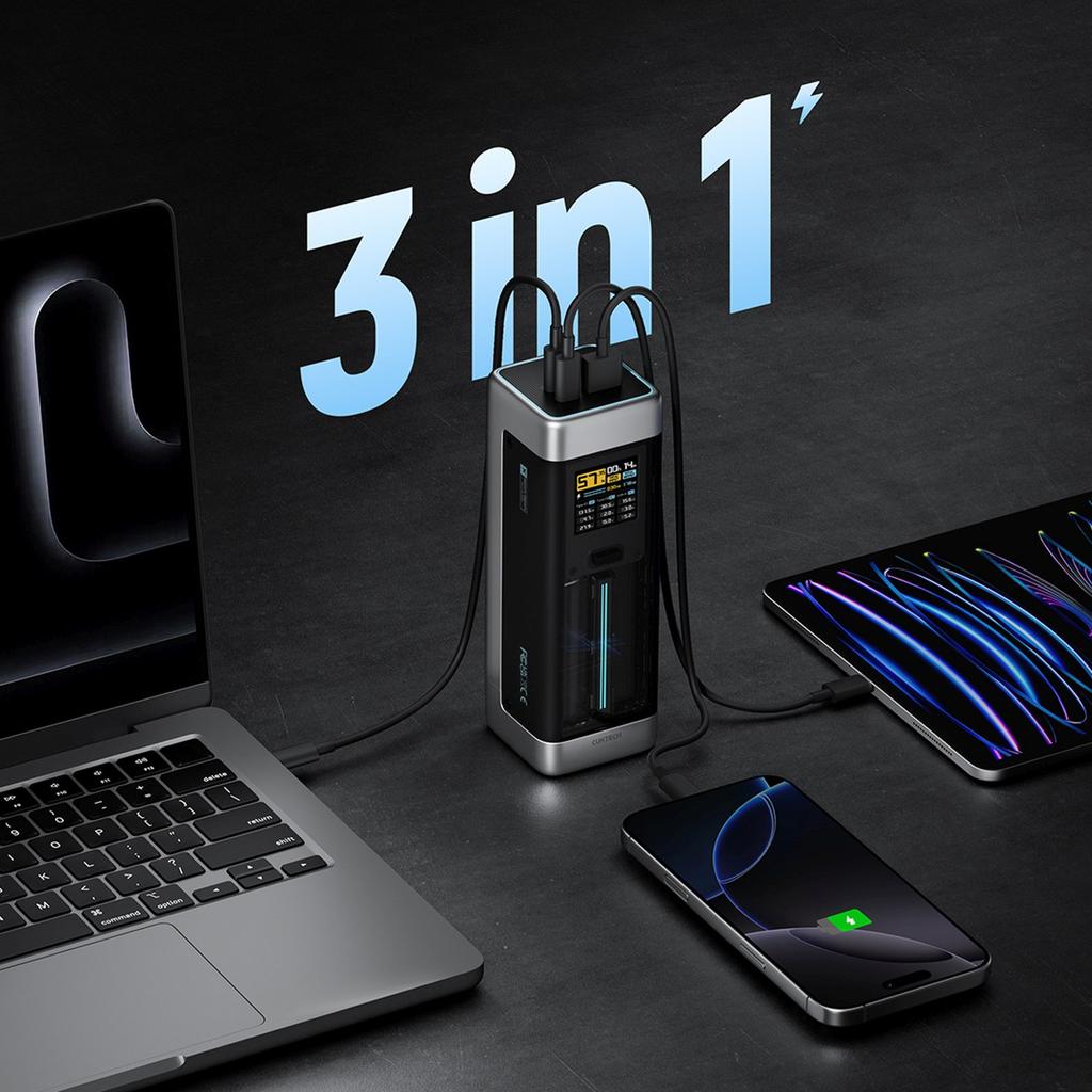 Powerbank 25000mAh USB-C USB-A 210W - black