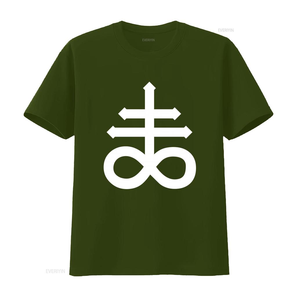 Mens Leviathan Cross T Shirt Satans Devil Design Unique and Edgy Fashion Statement vintage Washed Unisex Top For Everyday Wear