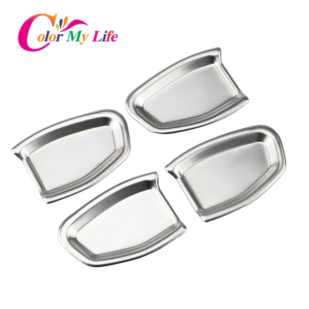 Color My Life 4Pcs/Set Stainless Steel Inner Door Bowl Protection Sequins Cover for Jeep Renegade 2015 - 2022
