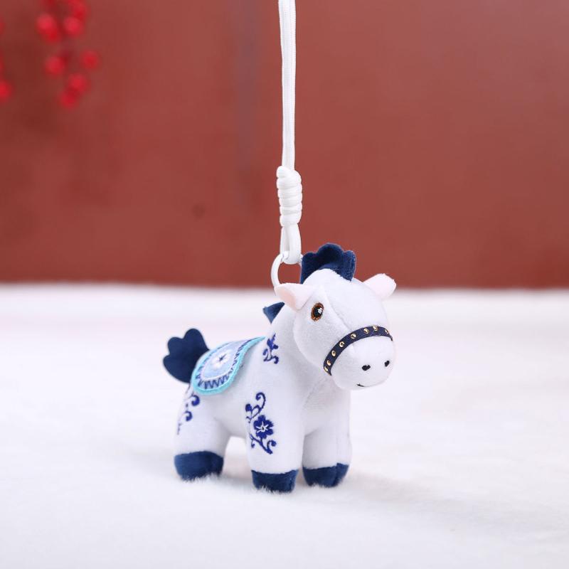1Pcs 14Cm Lifelike Animal Simulation Stuffed Pony Doll Bag Decor Cute Mini Embroidered Colorful Horse Pendant Keychian Plush Toy