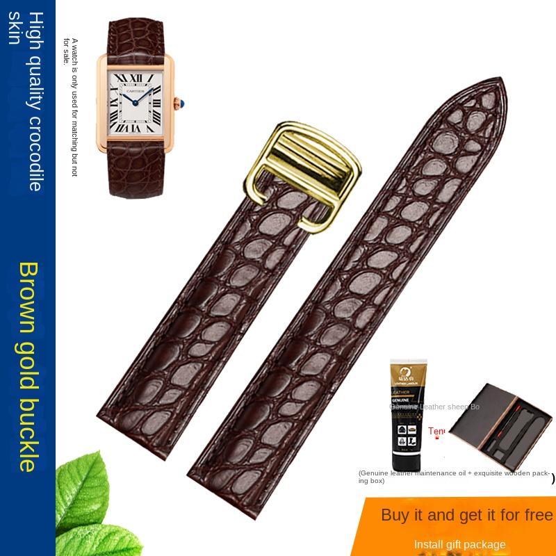 18 20 22 23 24 25 mm Vysoce kvalitní řemínek na hodinky z pravé krokodýlí kůže pro Cartier Tank London Solo kožený řemínek na hodinky pánský dámský