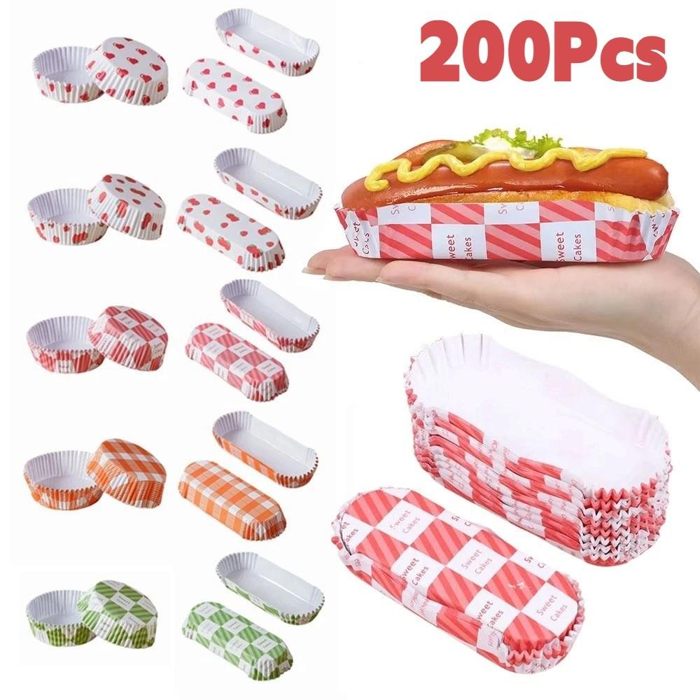 200Pcs Boat Shape Baking Cup Mold Greaseproof Bread Paper Holder Cupcake Liners Oven Safe