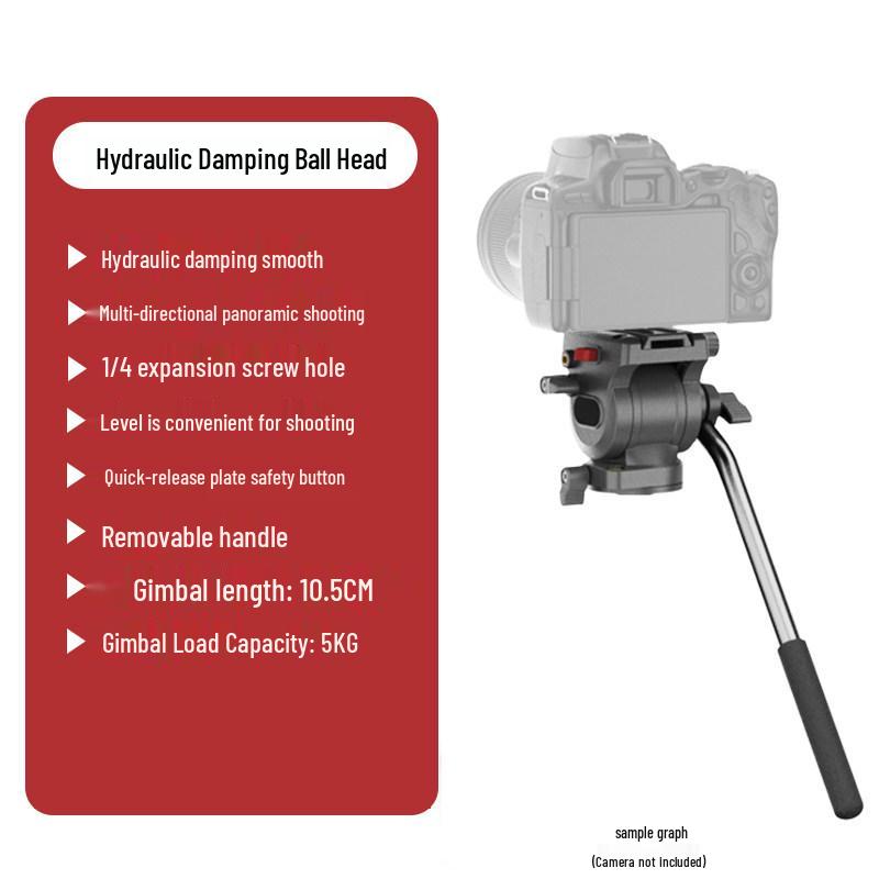 Portable Aluminum Tripod with Hydraulic Ball Head for DSLR/Mirrorless Cameras