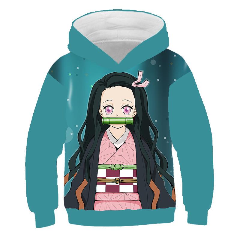 2025 Dětské 3D Mikiny Demon Slayer Módní Podzimní Chlapecká Mikina s Kapucí Manga Kimetsu No Yaiba Chlapci Dívky Svetry 4-14 Let Oblečení