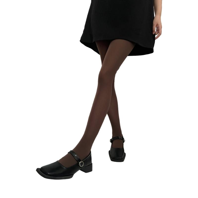 Run Resistant Solid Colored Semi Opaque Footed Tights High Waist Pantyhose Control Top Tights Halloween Cosplay Costume