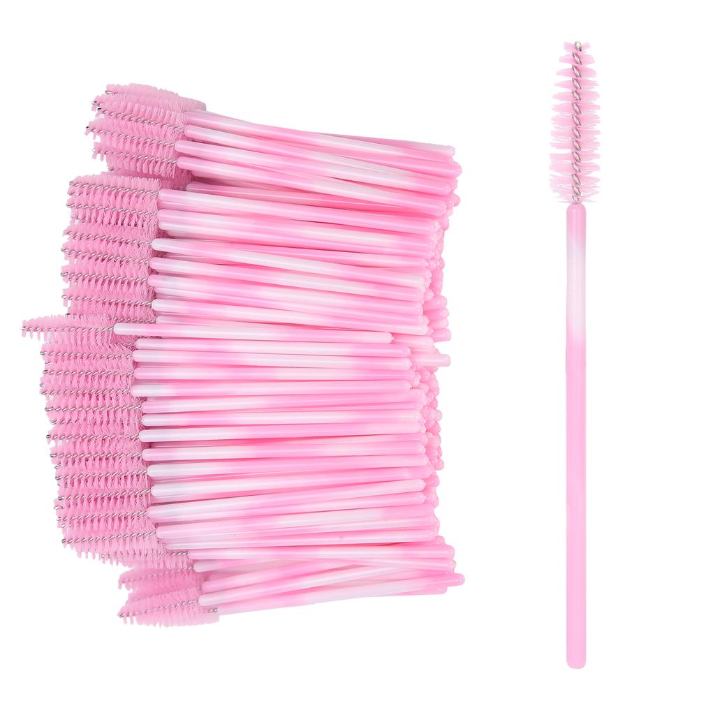 200 Stück Einweg Tragbare Wimpernbürste Reise Mascara Wimpernbürste Make-up Werkzeug Zubehör Rosa
