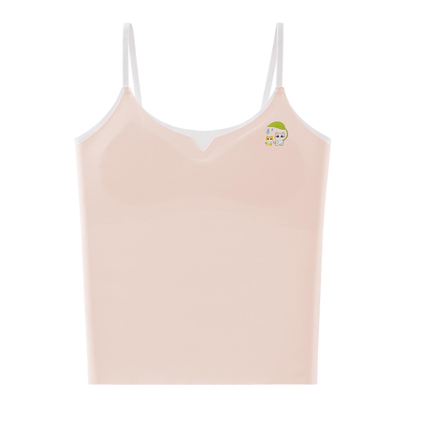 Girls  Seamless Long Vest Stage 1 Fixed Cup Underwear Extra Large (95-125 jin)