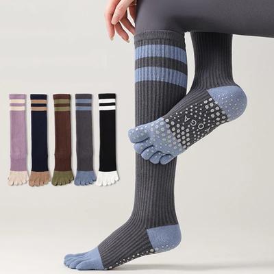 Yoga-Socken für Damen, Fünf-Finger-Socken, professionelle Pilates-Socken, rutschfestes Silikon, für Indoor-Workout, Fitnessstudio, Fitness, Tanzsport, Socken, Strumpf