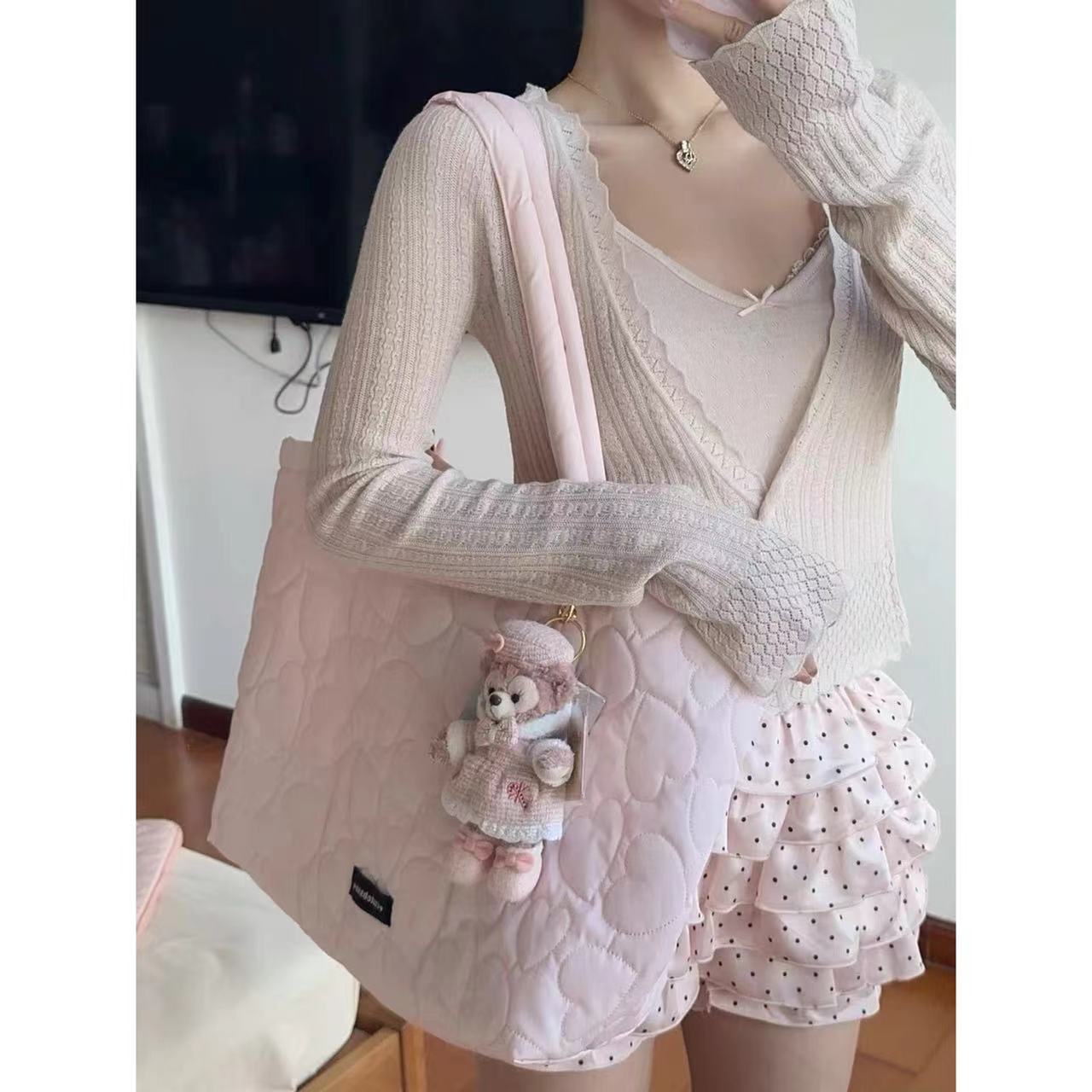 Love Large Capacity Tote Bag Down Bag Women Large Capacity Ol Commuting Niche Shoulder Bag Computer Bag