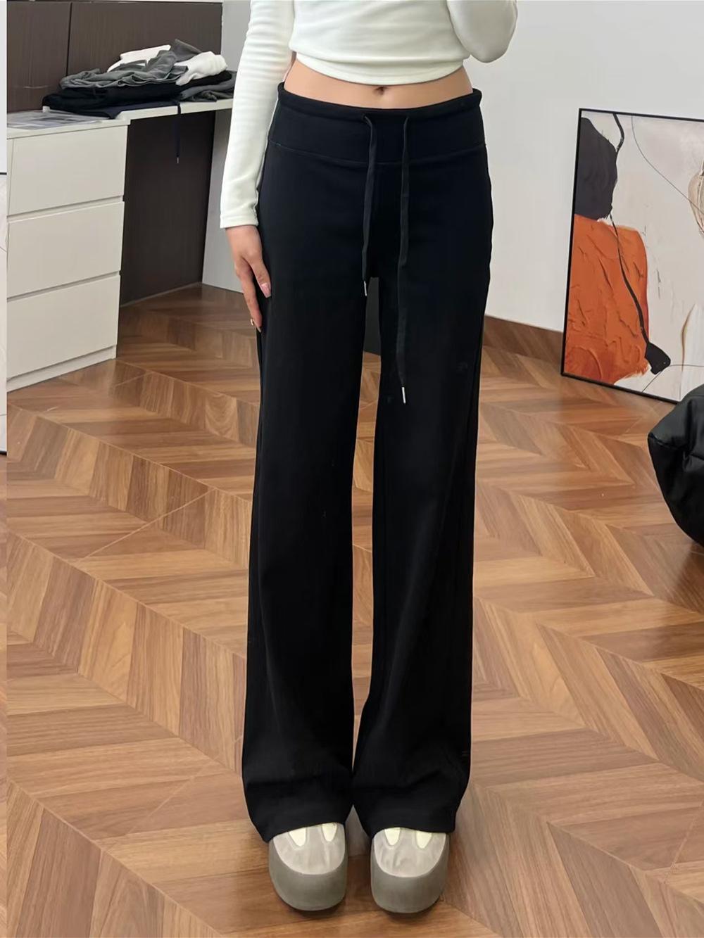 

Женские трикотажные штаны для йоги с высокой талией — коллекция осень 2024 г. L чёрный