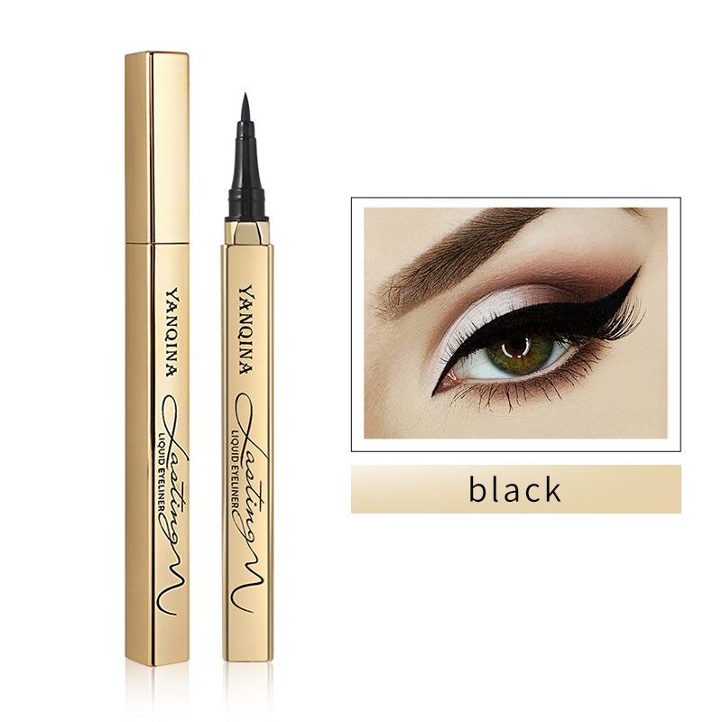 Gold Tube Eyeliner, Waterproof And Quick-Drying, Cool Black, Non-Smudging And Non-Makeup-Taking, Eyeliner Pen, Makeup, Cosmetics.