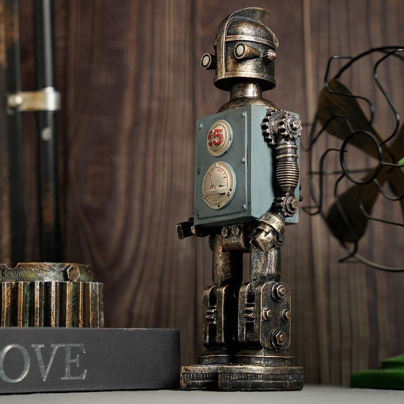 Retro Ornaments Vintage Interior Robot Ornament Creative Home Decoration Accessory Aesthetic Elegant Decorative Bar Accessories