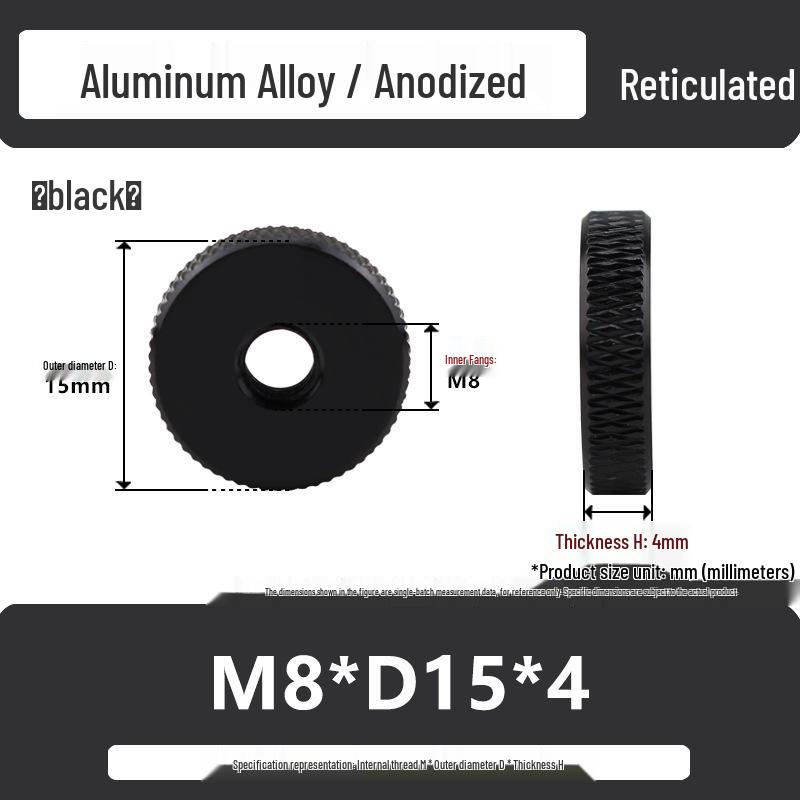 Aluminum Alloy Hand-Tightened Knurled Nut Adjustment Lock Gauge M3-M8