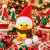 3D-Printed Christmas Duck Figurines, Funny Angry Yellow Duck Deccorations with Red, White, and Green Trim for Desks, Shelves, Entryways, and Cabinets