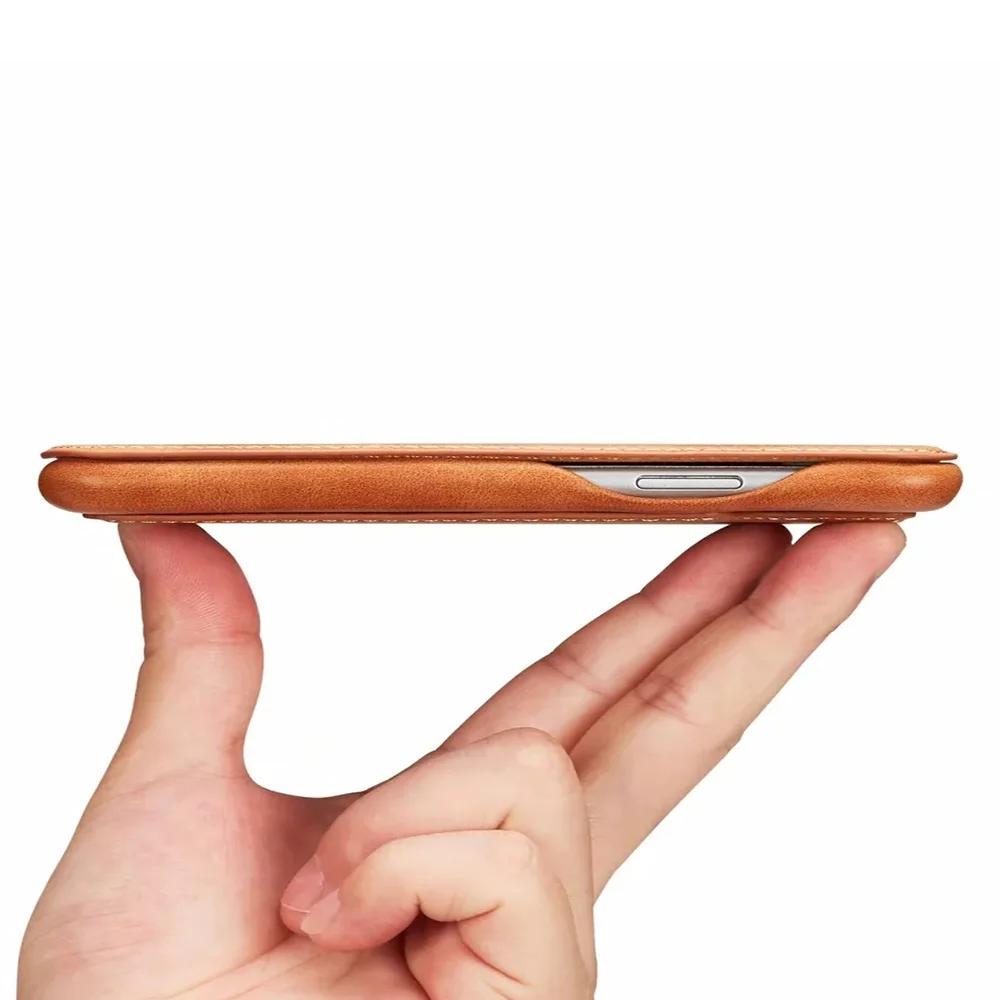 Custodia Flip in Pelle di Lusso per Samsung S25 Ultra S24 Plus S22 S21 FE Note20 A53 A72 A52 A12 A54 5G Portafoglio Magnetico Copertura Business