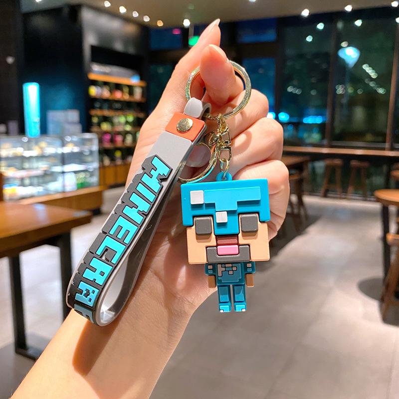 3D Sandbox Game Minecraft Minecraft Keychain Cute Doll Pendant Car Bag Keychain large