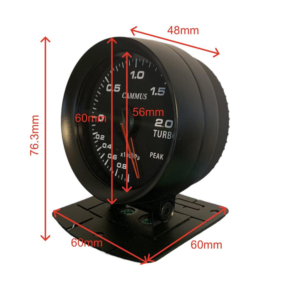 CAMMUS Boost Gauge, 60mm, OBD2, with Multi-Color Switching Function (Mazda)
