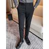 Men's Slim Fit Fleece-Lined Dress Pants: Skinny, Non-Iron, Thickened Winter Business Casual Trousers