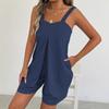2025 European Summer Women's Loose Solid Color Strappy Overalls