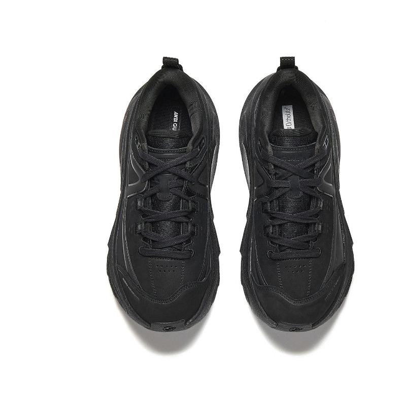 Anta Wind 2 Lth Short Plush Versatile Running Shoes Men Sneakers Basic-Black 112545553A-3