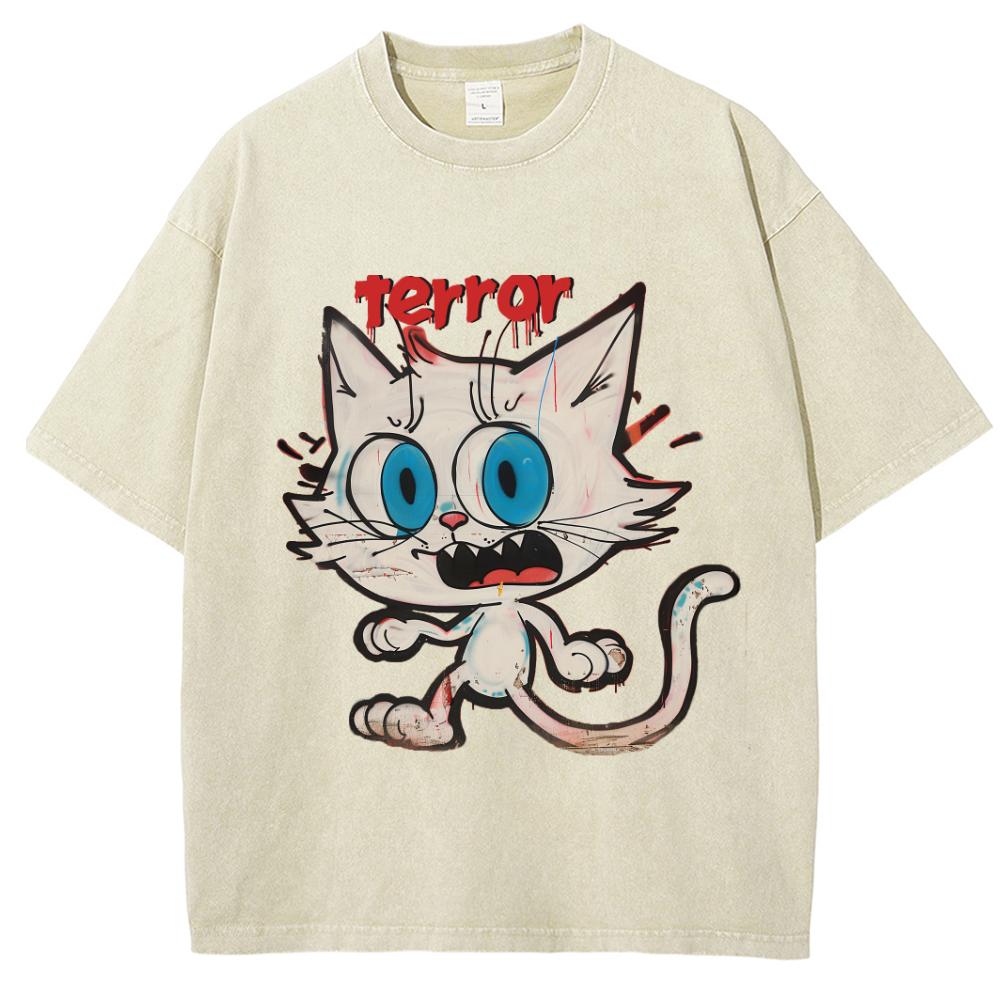 Herren Washed Vintage T-Shirts Street Retro Punk T-Shirt Damen Harajuku Casual Baumwolle Kurzarm Acid Wash T-Shirts Top