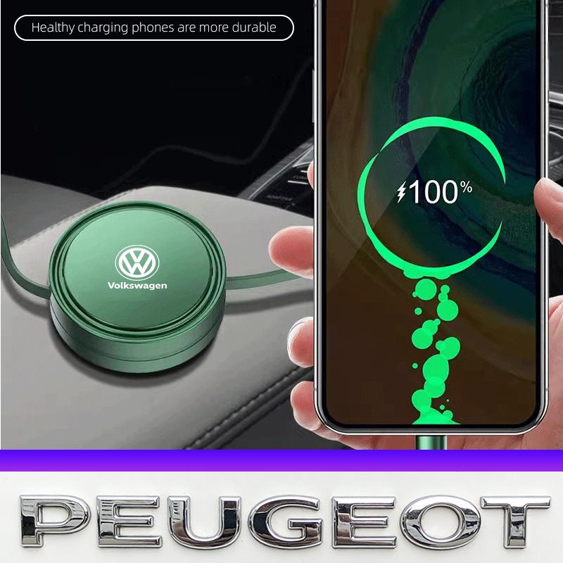 100W Fast Charging 3-in-1 Data Cable Car USB Charger Accessories Valve Cap For VW Golf Amarok T5 Phaeton Teramont ID3 Tiguan T-