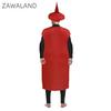 Zawaland Rød Tomat Lækker Ketchup Kostume Voksen Dreng Pige Sjov Udklædning Dragt Gul Sennep Halloween Cosplay Festtøj