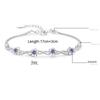 Luxury Silver Bracelets Purple White Zircon Plum Flower Bracelets & Bangles For Women pulseira bijoux femme