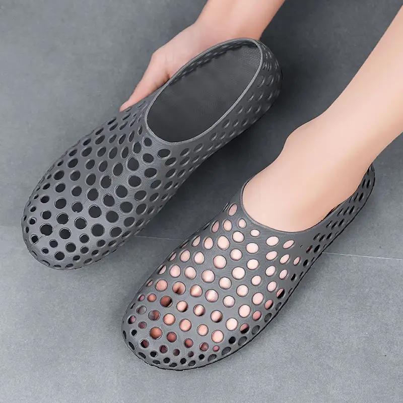 Fashion Flat Men's Sandal Hole Shoes Cheap Liquidation New Arrival Luxury Designer Pvc Clearance Sale Open Toe Original Casual Male Shoe