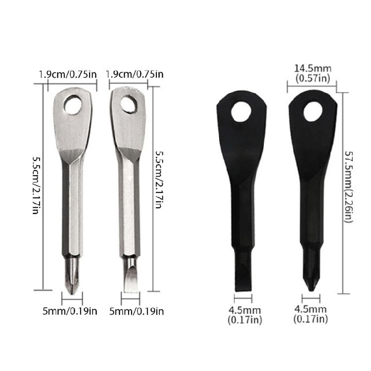 Portable Screwdriver Slotted Screwdriver Cross Shaped Small Screwdriver Keychain