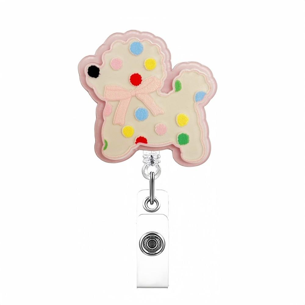 Acrylic ID Badge Holder Retractable Alligator Clip Badge Reel Clip 360 Rotating Telescopic Nurse Badge Reel Doctor Hospital