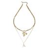 European and American High-end Double-layer Layered Angel Letter Multi Pendant Fashion Personality Light Luxury Niche Necklace for Women