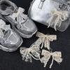 Pearl Bow Shoelace Charms Fashion Decorative Shoe Flower Buckle Trendy Sneaker Accessories for Women's Footwear Decoration