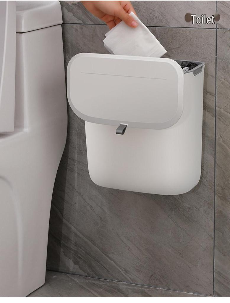 Jie An Hui Kitchen & Toilet Wall-Mounted Trash Can with Lid
