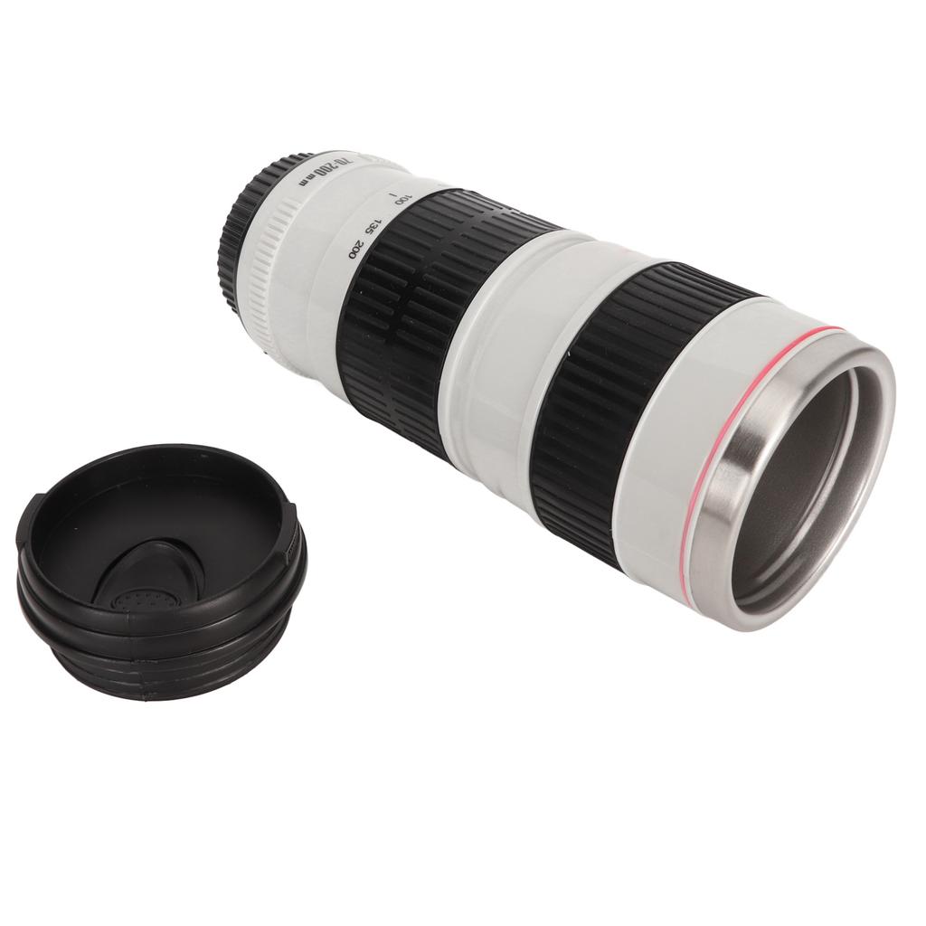 Camera Lens Coffee Mug Stainless Steel Coffee Mugs Sled Lids Photographer Camera Mug Travel Coffee Cup for Men Women