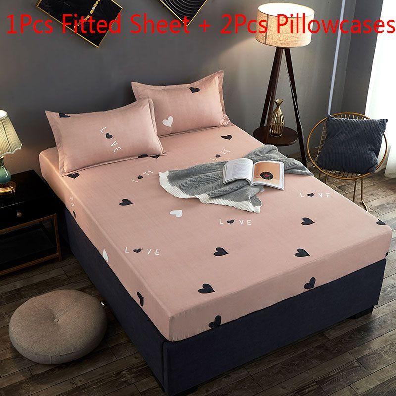 Elegant Multi-color Floral Fitted Sheet Set With Soft Breathable Fabric And Pillowcases