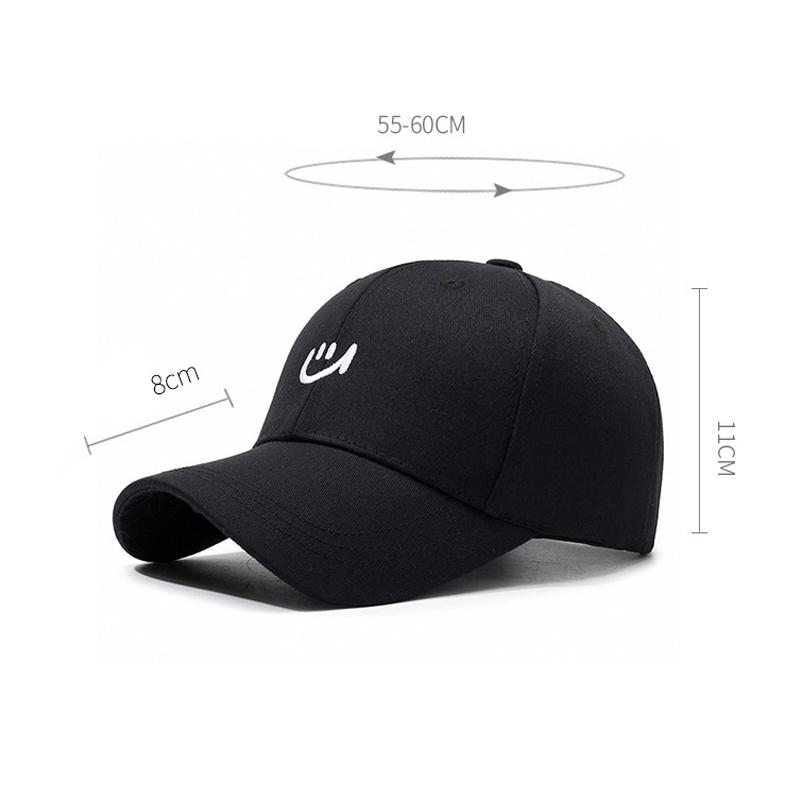 Studenten-Baseballkappe, bestickter Smiley, Sonnenhut für Outdoor-Reisen, für Männer und Frauen