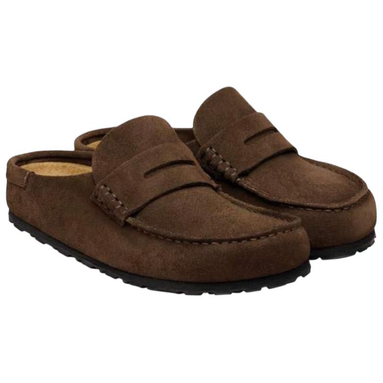 Birkenstock Naples No Special Function Closed Toe Slippers Unisex Coffee Regular Loose Fit 1031605