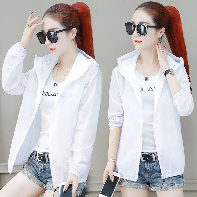 Women's Korean Style Jacket Elegant Casual Loose Versatile Lazy Sun Protection Jacket Outer Wear Cycling Jacket Hiking Jacket
