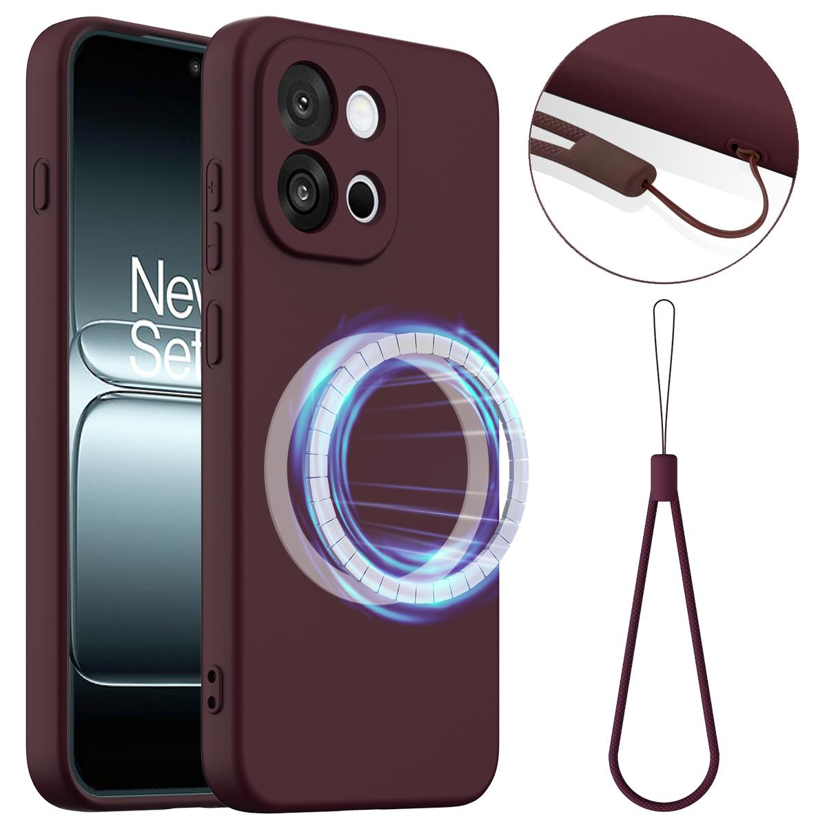 

For OnePlus 13s 5G/OnePlus 13T 5G Magnetic Case Anti-Drop Liquid Silicone Phone Cover D