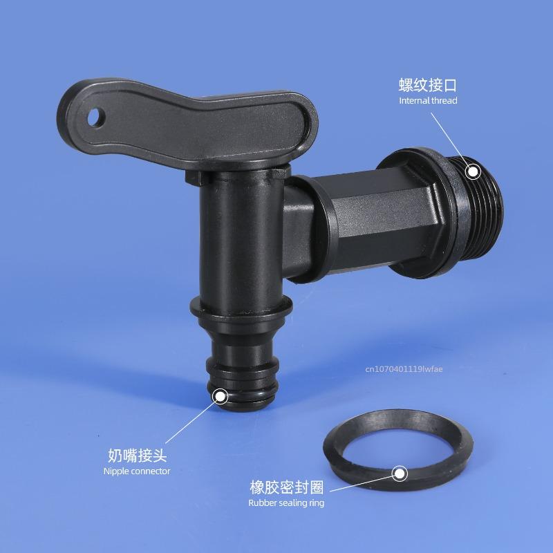 

3/4” IBC faucet ton barrel valve s60 center transfer cover turn 6 minutes 3/4 black pacifier faucet