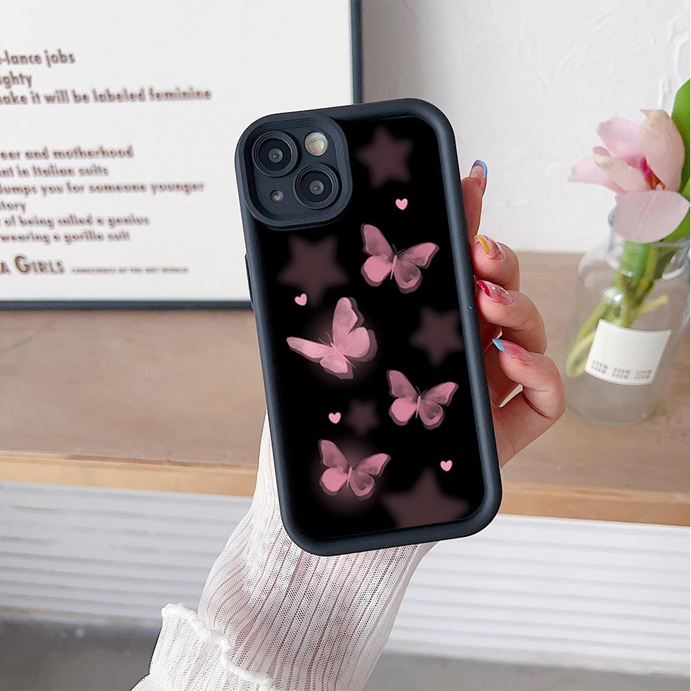 Exclusive for iPhone14 mobile phone case 16promax pink tulip Apple 17 butterfly 13 silicone soft case
