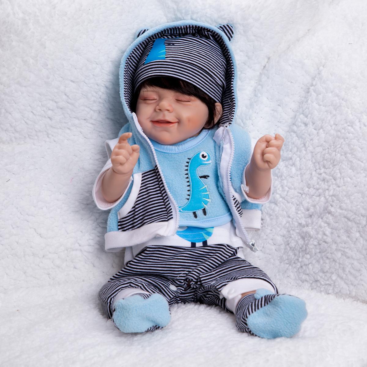 

KEIUMI силиконовые куклы Reborn для маленьких мальчиков, красивые детские игрушки, мягкие на ощупь, подарок на Рождество для малышей на день рождения 49 cm